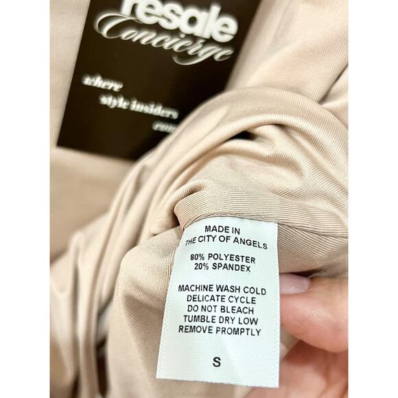 NWT Clyque The Label Donya Thin Strap Thong Bodysuit Tan Women's Size Small - Picture 6 of 6